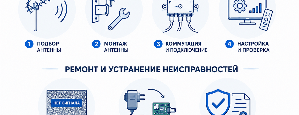 Установка под ключ и ремонт бесплатного цифрового ТВ и Эфирной ZALA в Бресте