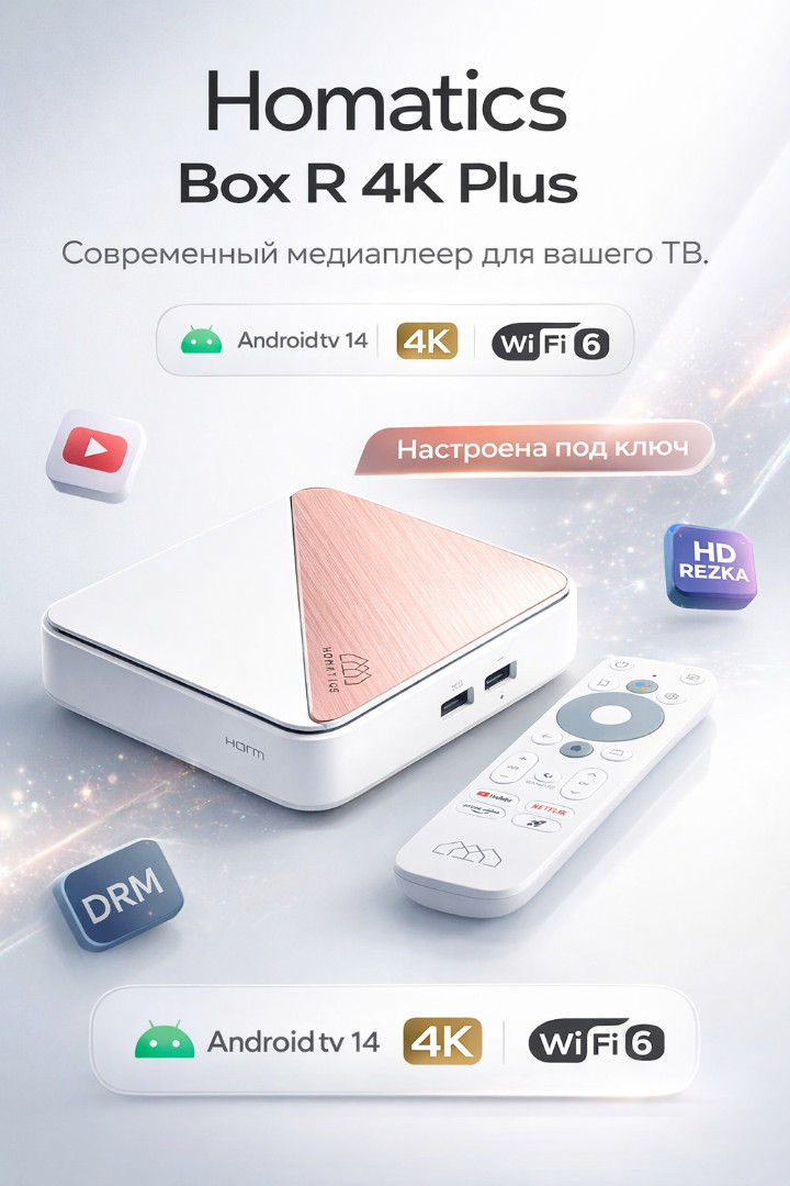 Смарт приставка  Homatics Box R 4K Plus Андроид ТВ 14